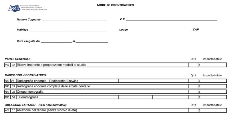 Scarica Modello ODONTOIATRICO