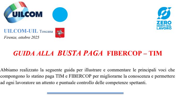 Download la nuova Guida Busta Paga FIBERCOP/TIM UILCOM Toscana  📥